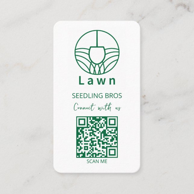 Carte De Visite Code QR Entretien de pelouse Connectez-vous avec n (Devant)