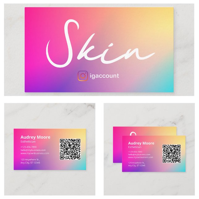 Carte De Visite Code QR Esthéticienne Beauté de la Peau (Beauty Skin Esthetician QR Code Business Card
)