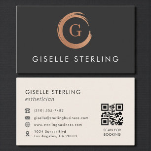 Carte De Visite Code QR Esthéticienne Moderne Minimaliste