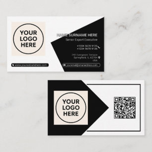 Carte De Visite Code QR Formel Professionnel Entreprise Moderne No