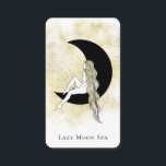 Carte De Visite *~* Code QR GODDESS Femme sur lune céleste<br><div class="desc">Design - STANDARD VERTICAL avec angles courbés Bohemian Mythical Imaginaire design. Or Le noir et le blanc sont les couleurs dominantes. * Énergétiquement Amélioré magique de la déesse Boho tribale présenté est cette nuit d'or populaire moderne SKY Lunar / Luna faux or Parties scintillant or poussiéreux Zen Artistic Celestial Univers...</div>