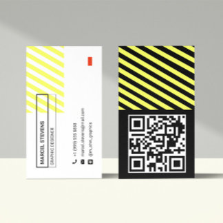Carte De Visite Code QR Graphique Minimaliste Propre Et Moderne