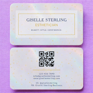 Carte De Visite Code QR holographique pour esthéticienne