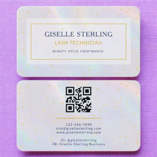 Carte De Visite Code QR holographique pour technicien de cils