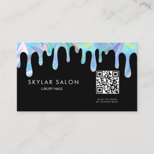 Carte De Visite Code QR Holographique Professional Nail Salon