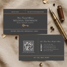 Code QR immobilier élégant luxe noir or