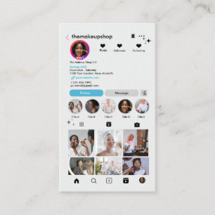 Carte De Visite Code QR Instagram Bleu Moderne Médias Sociaux