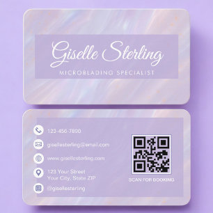 Carte De Visite Code QR iridescent Microblading Professionnel