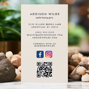 Carte De Visite Code QR Ivory pour Instagram Facebook Réseaux Soci