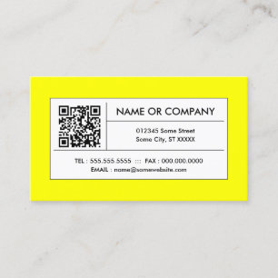 Carte De Visite code QR jaune