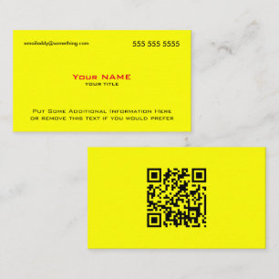 Carte De Visite Code QR jaune moderne