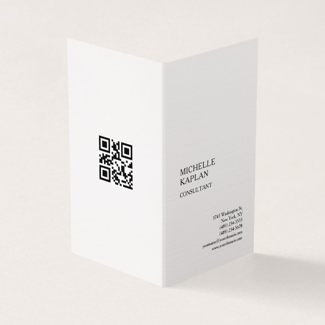 Carte De Visite Code QR Linge Moderne Professionnel Exclusif (Extérieur)