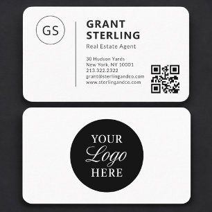 Carte De Visite Code QR Logo Agent Immobilier Professionnel