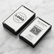 Code QR Logo Art Déco Minimaliste Noir Blanc