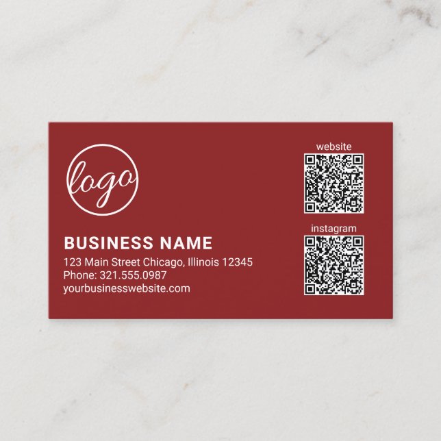 Carte De Visite Code QR Logo Bourgogne Professionnel Moderne (Devant)