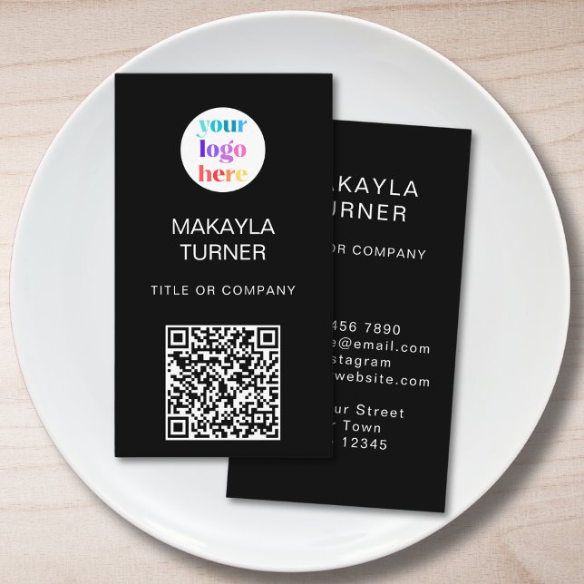 Carte De Visite Code QR Logo de l'entreprise  (Créateur téléchargé)