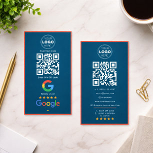 Carte De Visite Code QR Logo de révision d'entreprise personnalisé