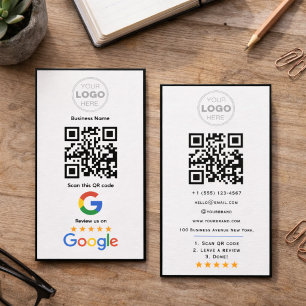 Carte De Visite Code QR Logo de révision d'entreprise personnalisé