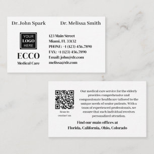 Carte De Visite Code QR Logo de soins Médicales aux personnes âgée