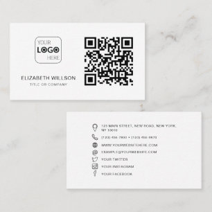 Carte De Visite Code QR Logo d'entreprise Moderne Professionnel
