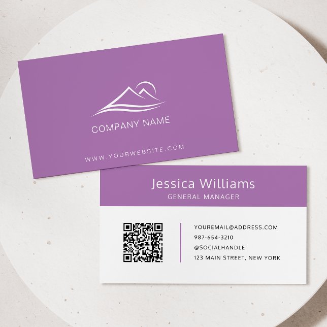 Carte De Visite Code QR Logo d'entreprise Moderne Professionnel Vi (Créateur téléchargé)