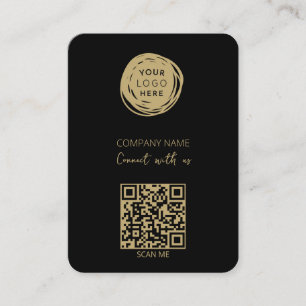 Carte De Visite Code QR Logo d'entreprise Noir puissant