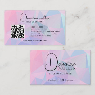 Carte De Visite Code QR Logo d'entreprise pierre opale