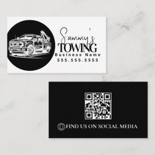 Carte De Visite Code QR Logo des services de remorquage