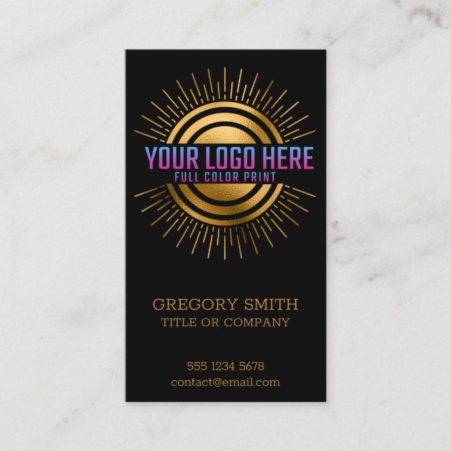 Carte De Visite Code QR Logo Entreprise Noir (Devant)