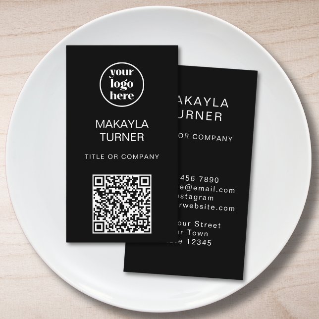 Carte De Visite Code QR Logo Entreprise Professionnel (Créateur téléchargé)