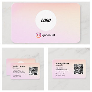Carte De Visite Code QR Logo Esthéticienne Professionnelle