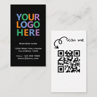 Carte De Visite Code QR Logo et Texte Personnalisé