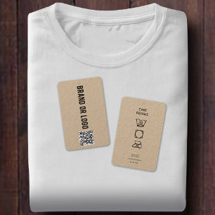 Carte De Visite Code QR Logo Hang Tag Vêtements Swing Détails