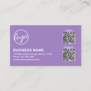 Carte De Visite Code QR Logo Lavande Professionnel Moderne