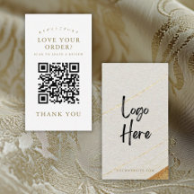 Code QR Logo Or Blanc Moderne Laissez un avis