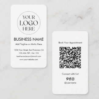 Carte De Visite Code QR Logo Personnalisé Moderne Minimaliste Prof
