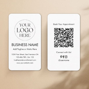Carte De Visite Code QR Logo Personnalisé Moderne Minimaliste Prof