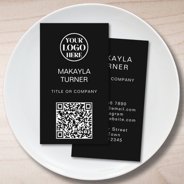 Carte De Visite Code QR Logo Professionnel d'Entreprise (Créateur téléchargé)