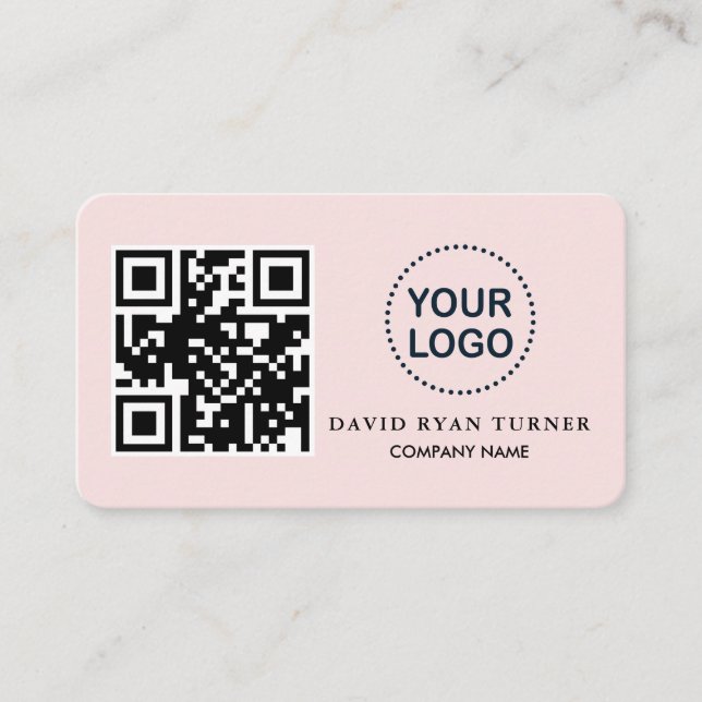 Carte De Visite Code QR - Logo professionnel Pink Blush Profession (Devant)
