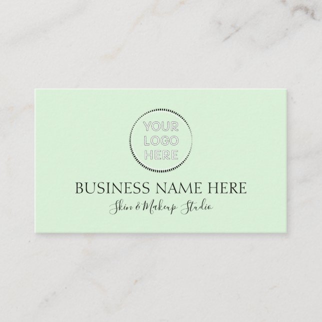 Carte De Visite Code QR Logo Vert Rose (Devant)