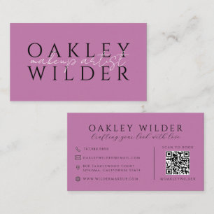 Carte De Visite Code QR Maquilleuse Lilas
