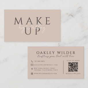Carte De Visite Code QR Maquilleuse Taupe