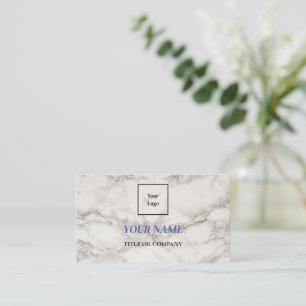 Carte De Visite Code QR Marbre Blanc Personnalisé Nom Minimaliste