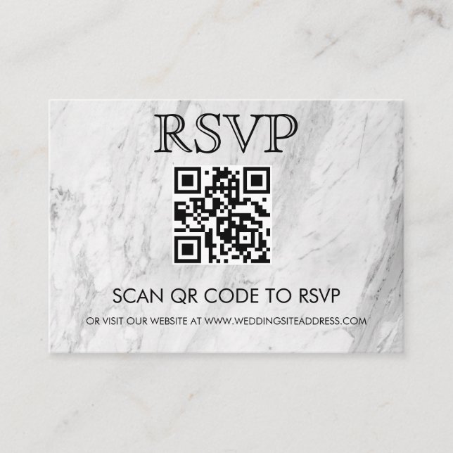 Carte De Visite Code QR Mariage RSVP simple (Devant)
