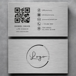 Carte De Visite Code QR Métal Coach de Vie