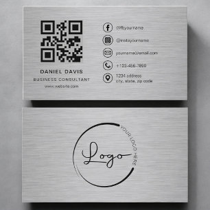 Carte De Visite Code QR métallique pour consultant en entreprise