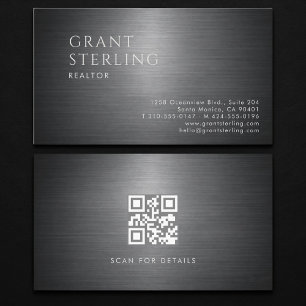 Carte De Visite Code QR métallique Realtor