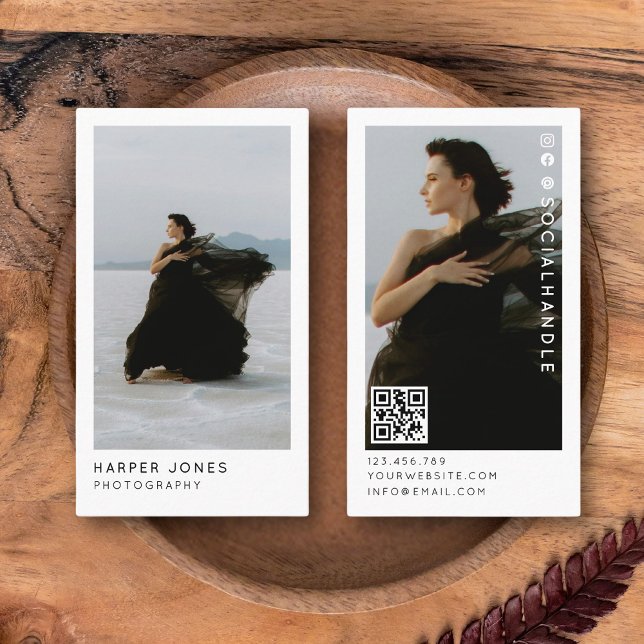 Carte De Visite Code QR minima moderne professionnel 2 photo (Créateur téléchargé)