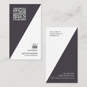 Carte De Visite Code QR minimal moderne Logo médias sociaux Entre
