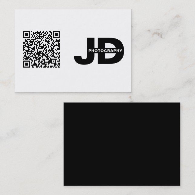 Carte De Visite Code QR minimal moderne simple et propre (Devant / Derrière)